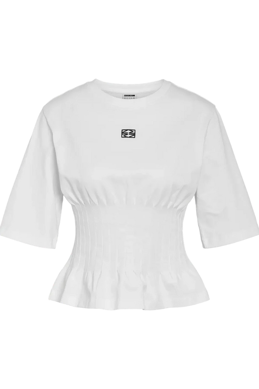 Noisy May - Nmkieran 2/4 Fitted Logo T-Shirt Fwd - 4954047 Bright White Nm Logo T-shirts 