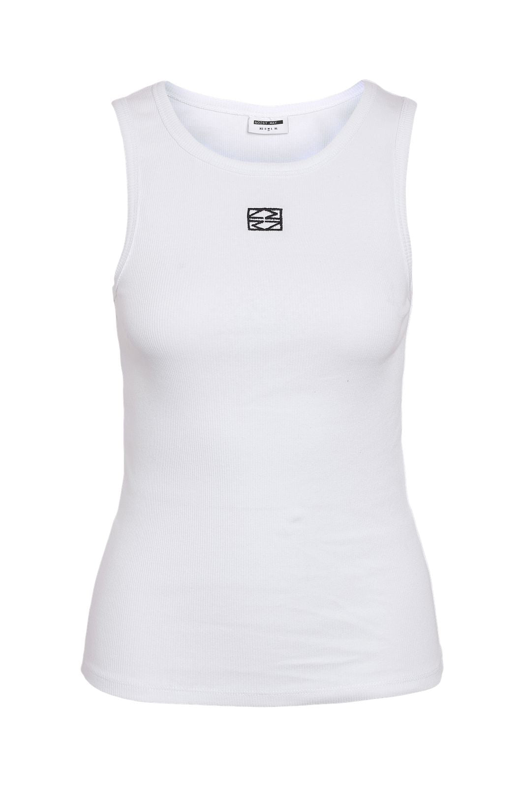 Noisy May - Nmmaya S/L Regular Tank Top - 4975877 Bright White Black Emb