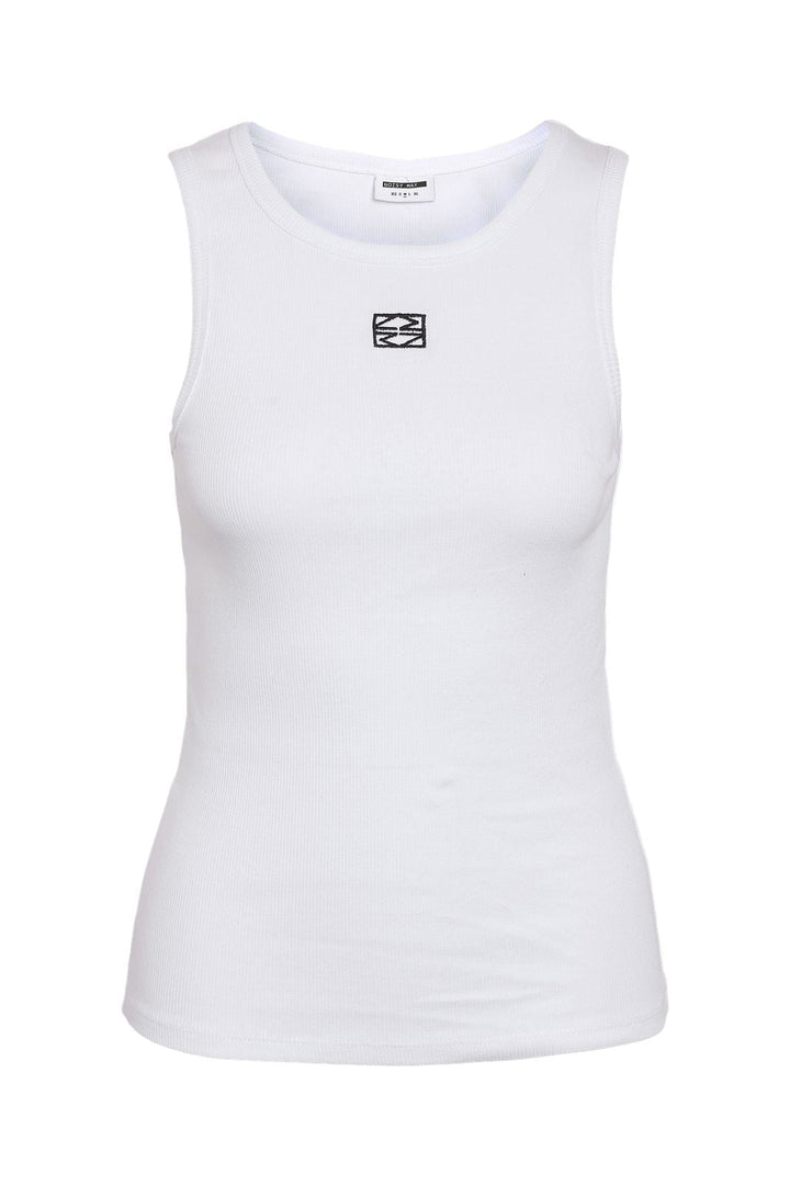 Noisy May - Nmmaya S/L Regular Tank Top - 4975877 Bright White Black Emb