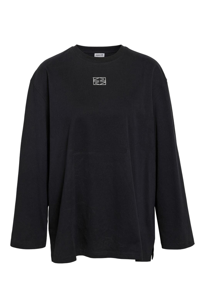 Noisy May - Nmnaja L/S Embr Top - 4862568 Black Silver Nm Embr