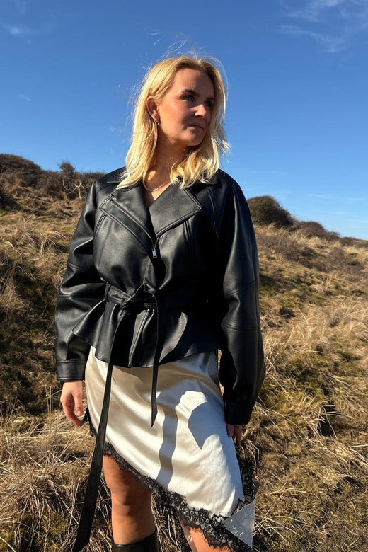 Noisy May - Nmpaula Waisted Pu Jacket /Tnt9 - 5123972 Black Jakker 