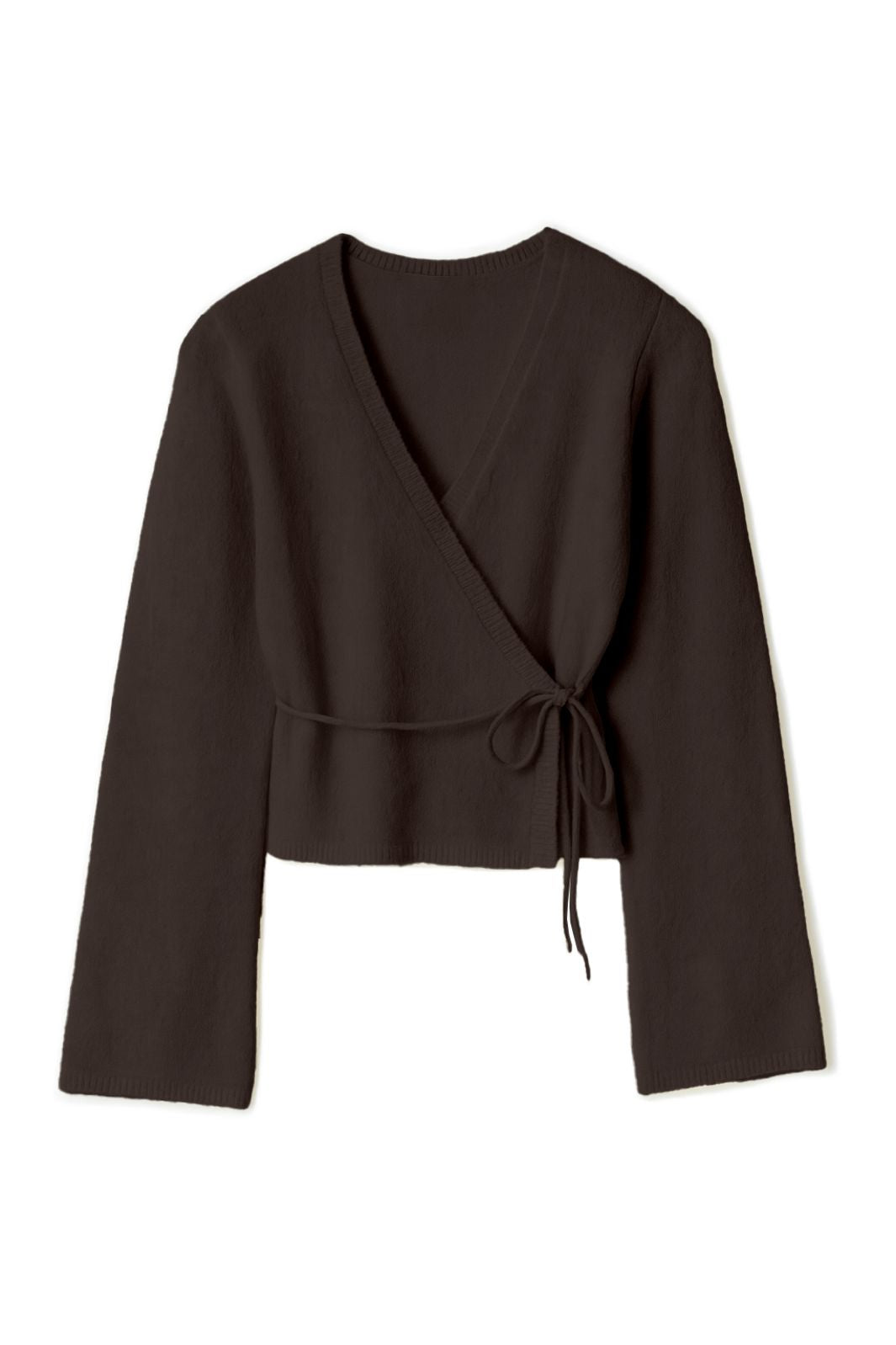 Noisy May - Nmshyla L/S V-Neck Tie Knit Cardigan - 5105347 Chocolate Brown