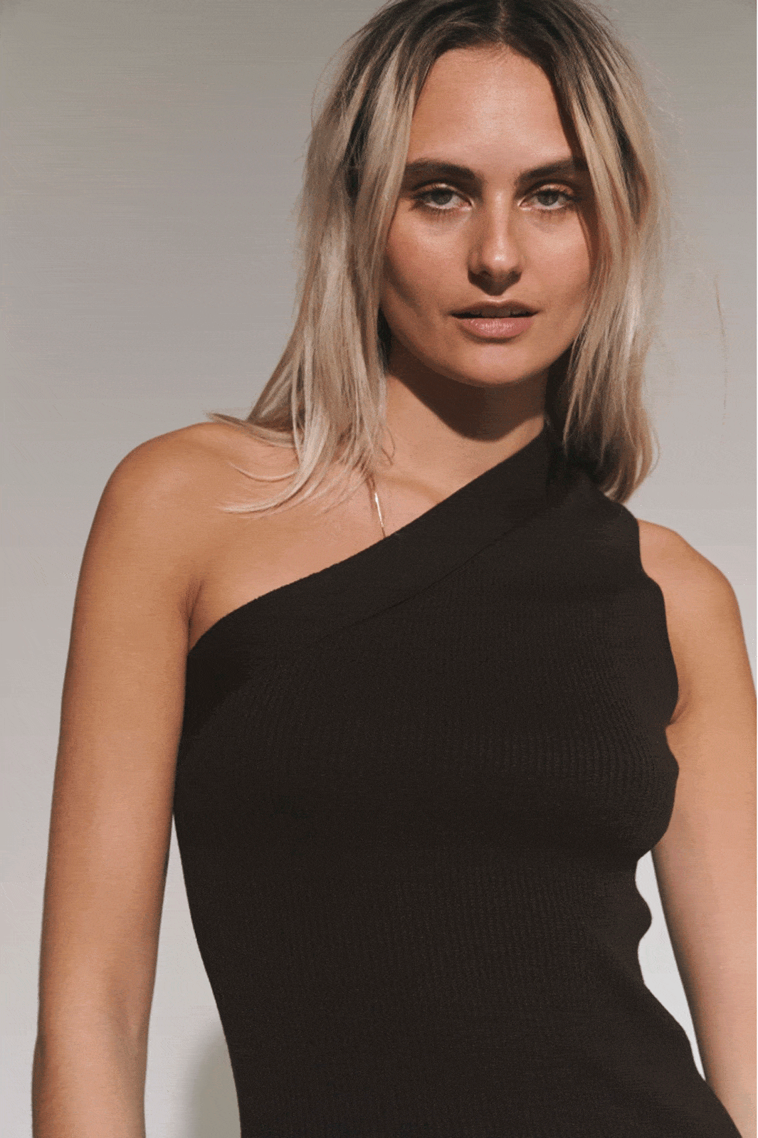 NORR - Sherry one-shoulder knit dress - Dark Brown Kjoler 