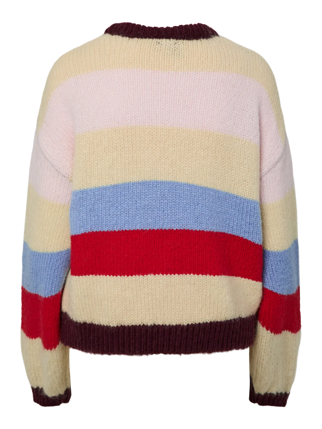 Pieces - Pcbikka Ls O-Neck Knit - 4949295 French Vanilla Multicolor Statements