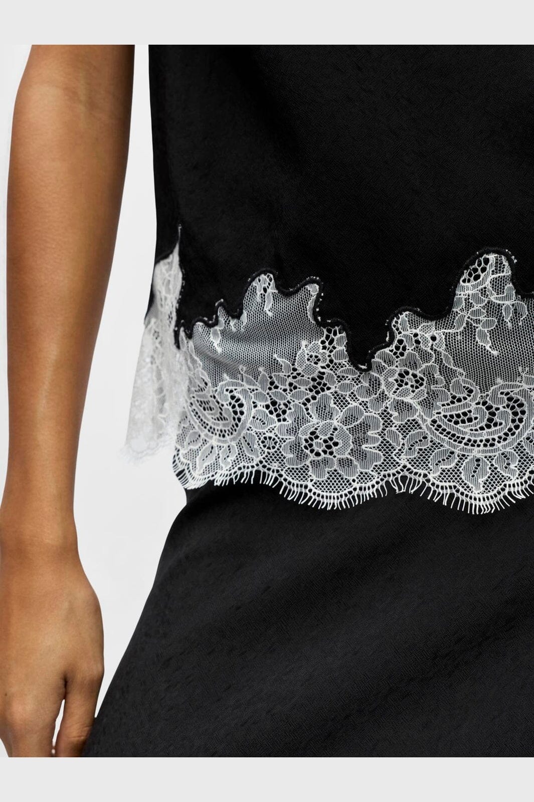 Object - Objdalme Sl Lace Top Aw Fair 25 - 5065712 Black White Lace