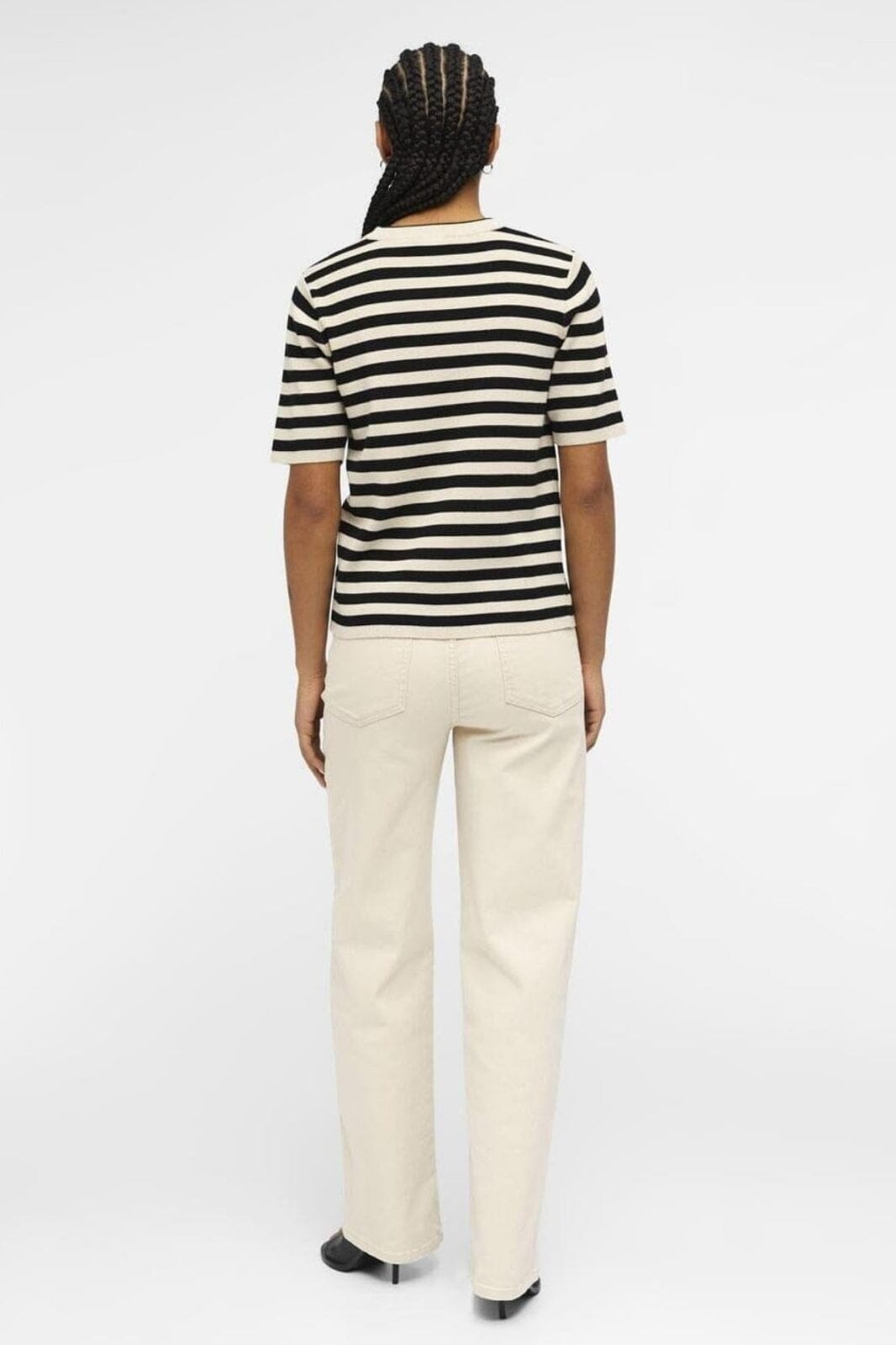 Object - Objester S/S New Knit Pullover - 4478018 Sandshell Black