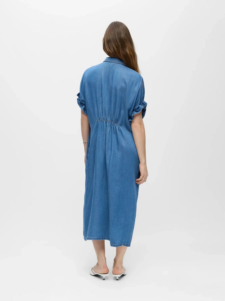 Object - Objframe Tiana 2/4 Lo Denim Dress - 4996090 Medium Blue Denim Kjoler 