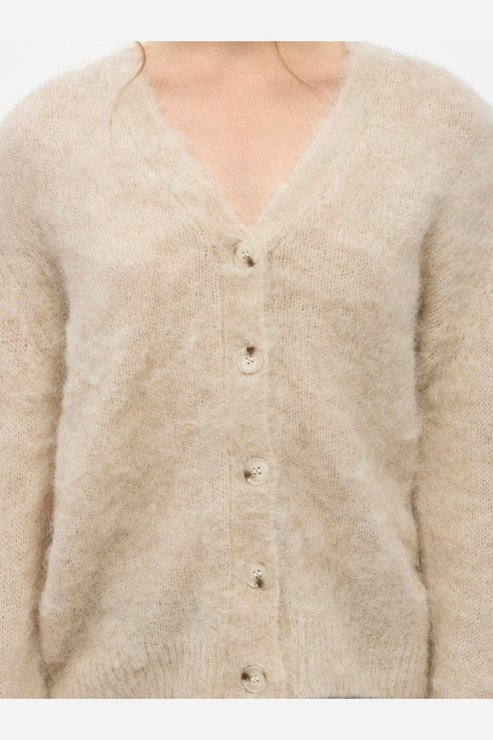 Object - Objharry L/S Lo Knit Cardigan - 5066746 Birch Melange