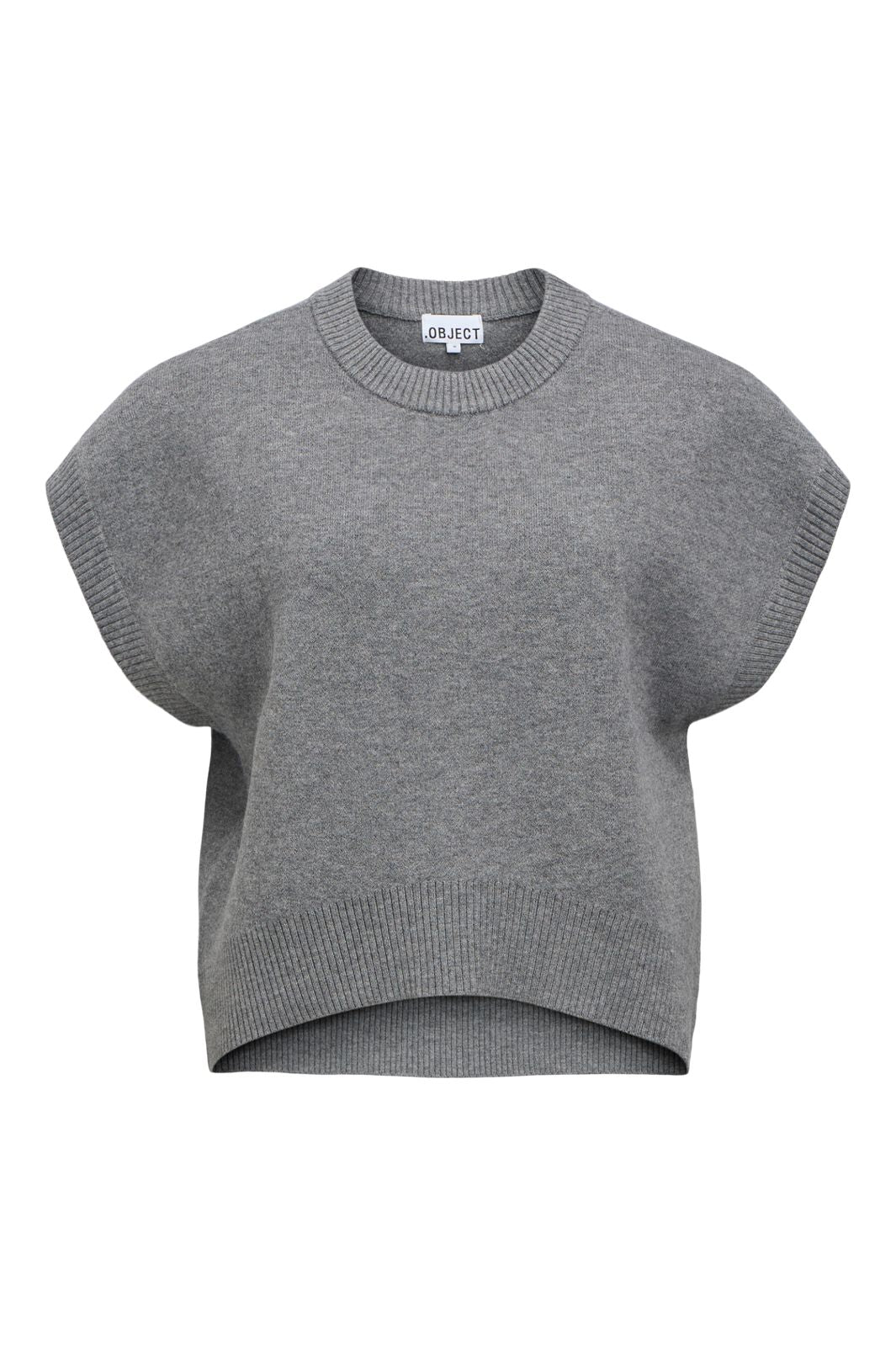 Object - Objitone S/L Lo Knit Vest 147 - 5121056 Medium Grey Melange