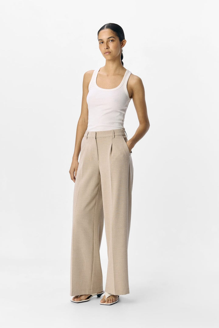 Object - Objivy Wide Pant - 4789059 Tannin Melange