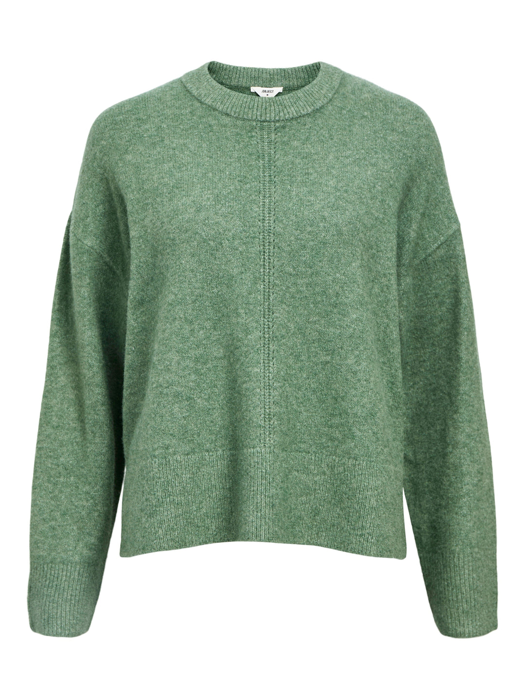 Object - Objjuno L/S Lo O-Neck Knit - 4790617 Laurel Wreath Melange