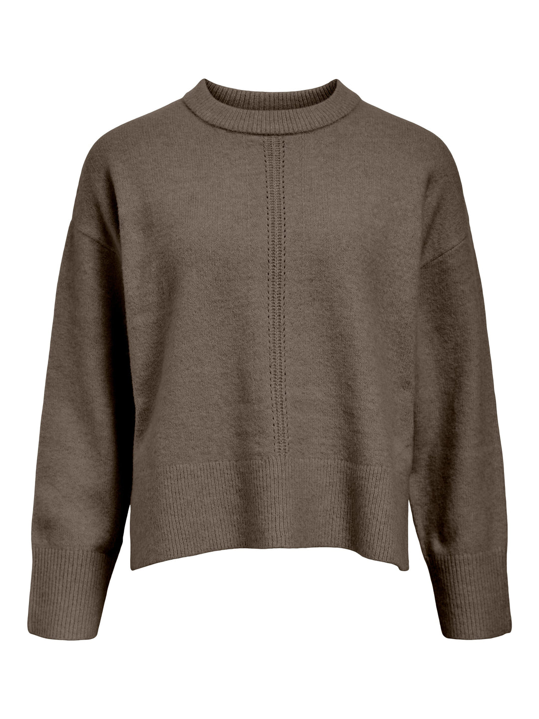 Object - Objjuno L/S Lo O-Neck Knit - 4872430 Morel Melange