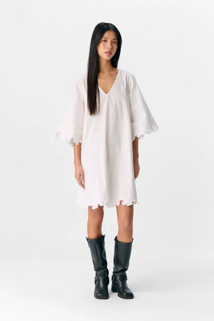 Object - Objkamma 3/4 Lo Short Dress Ss Fair 25 - 4881814 Cloud Dancer