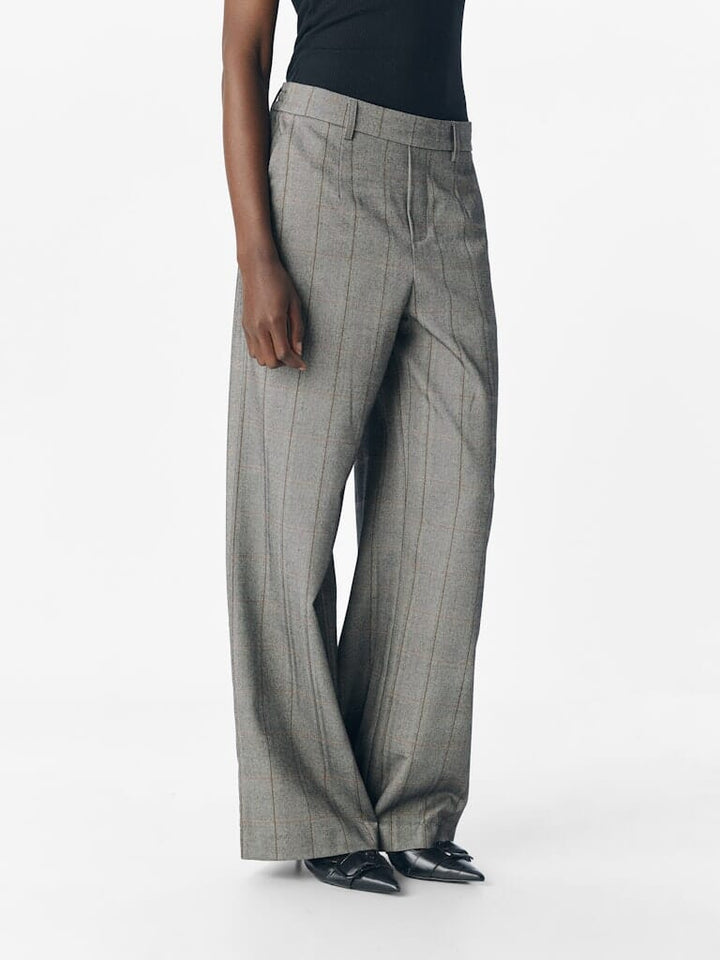 Object - Objlisa Wide Pant - 4789079 Black Humus + Tannin Bukser 