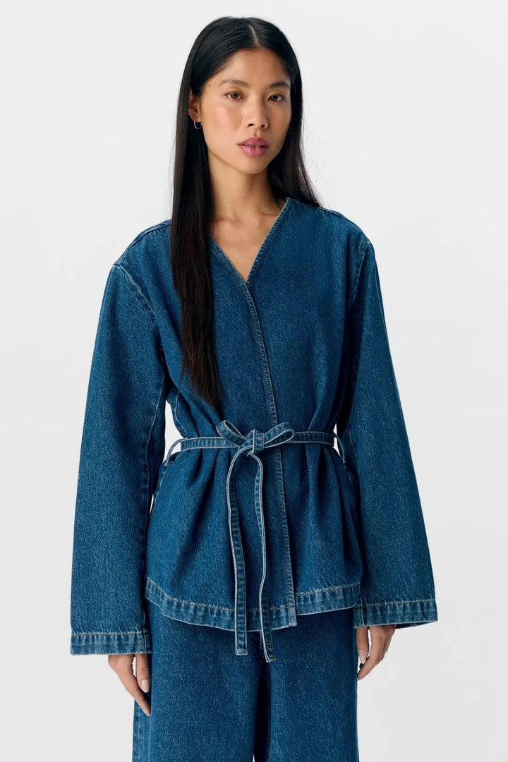 Object - Objmallie L/S Lo Blazer Ss Fair 25 - 4881757 Medium Blue Denim