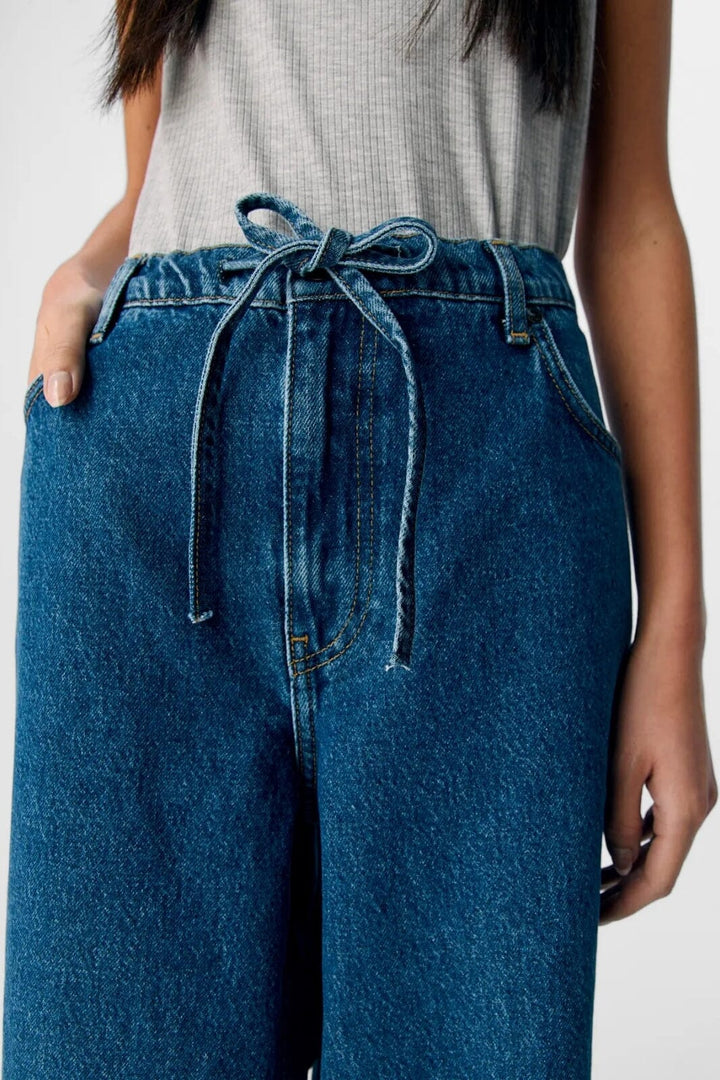 Object - Objmallie Super Wide Jeans Ss Fair 25 - 4907823 Medium Blue Denim