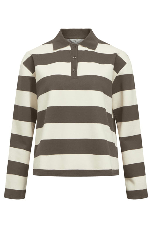 Object - Objmillie L/S Lo Polo - 4872262 Morel Cloud Dancer