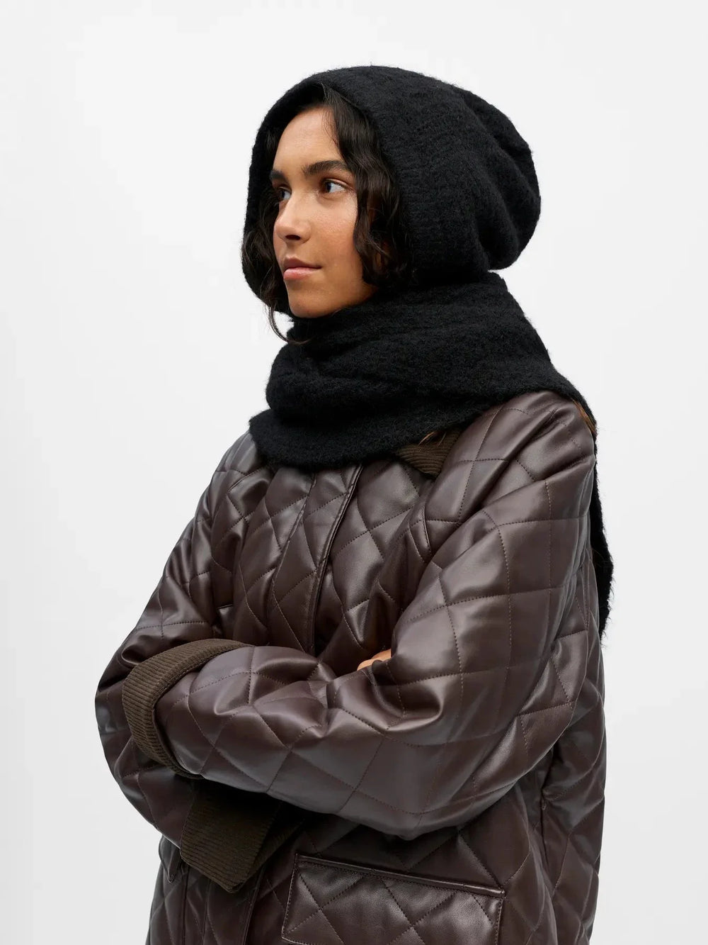 Object - Objmilu Scarf Knit Balaclava - 4904526 Black Huer 