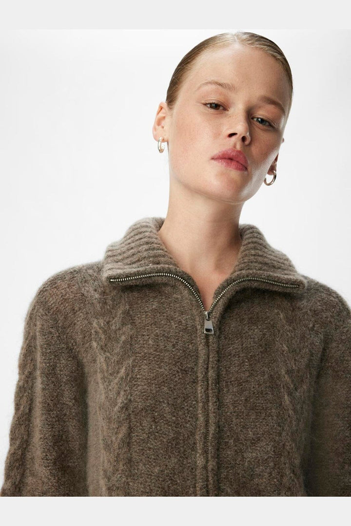 Object - Objnete Lo Knit Cardigan - 4601882 Morel Melange