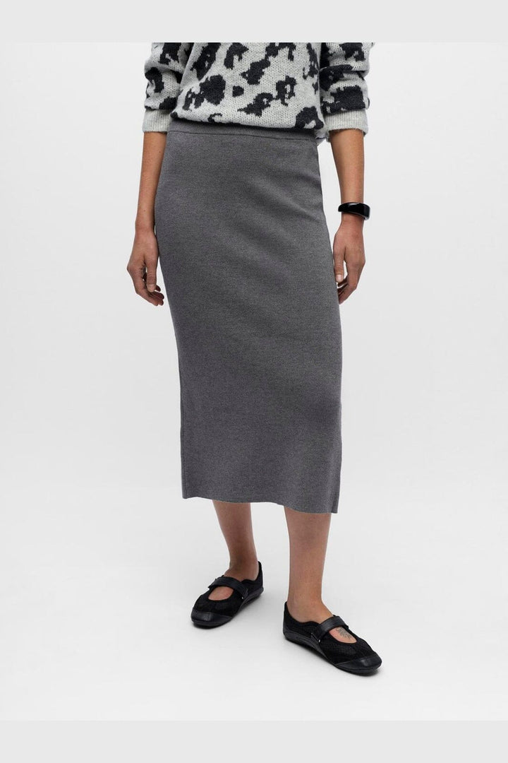 Object - Objreynard Knit Skirt - 4856930 Medium Grey Melange
