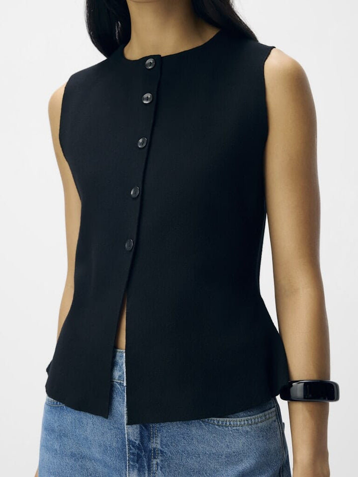 Object - Objreynard Re Knit Vest - 4927199 Black Veste 