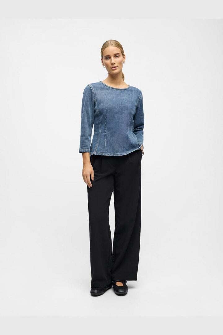 Object - Objrosie 2/4 Re Sculpture Top Aw Fair 25 - 5000973 Medium Blue Denim