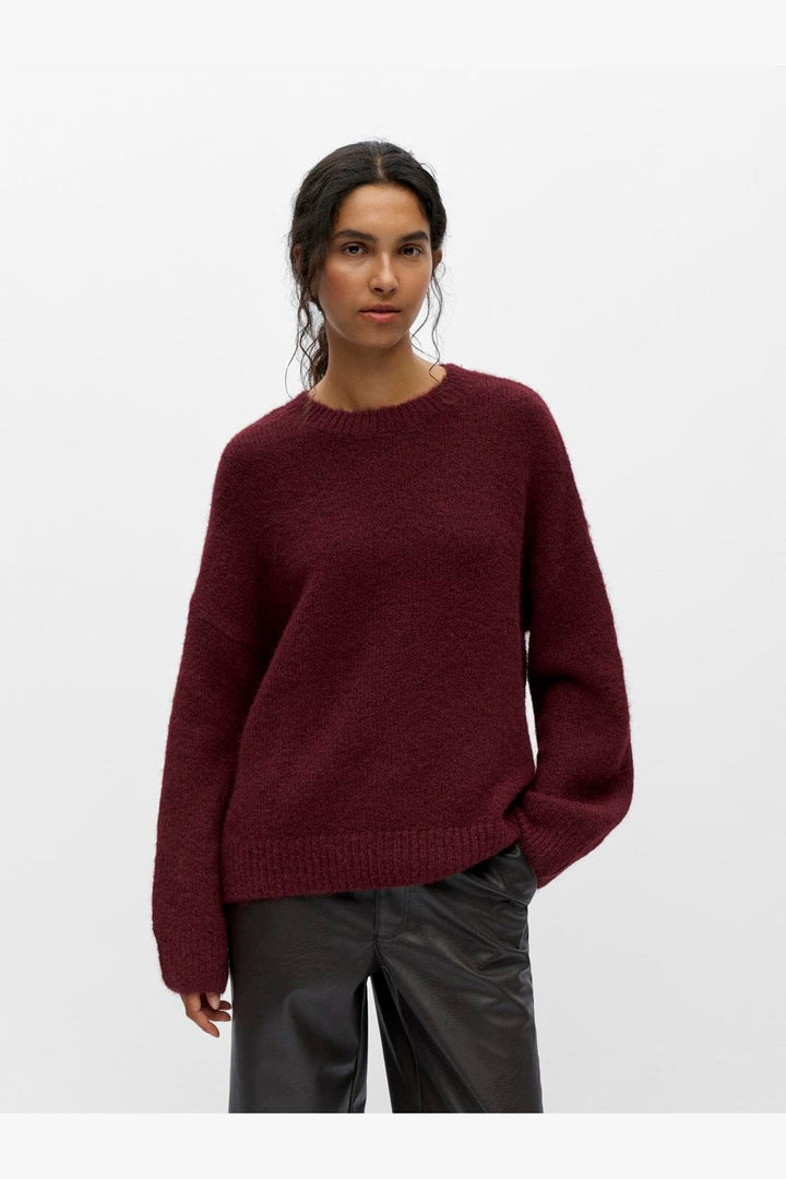 Object - Objsaggia Ls Lo Pullover - 5122479 Windsor Wine Melange