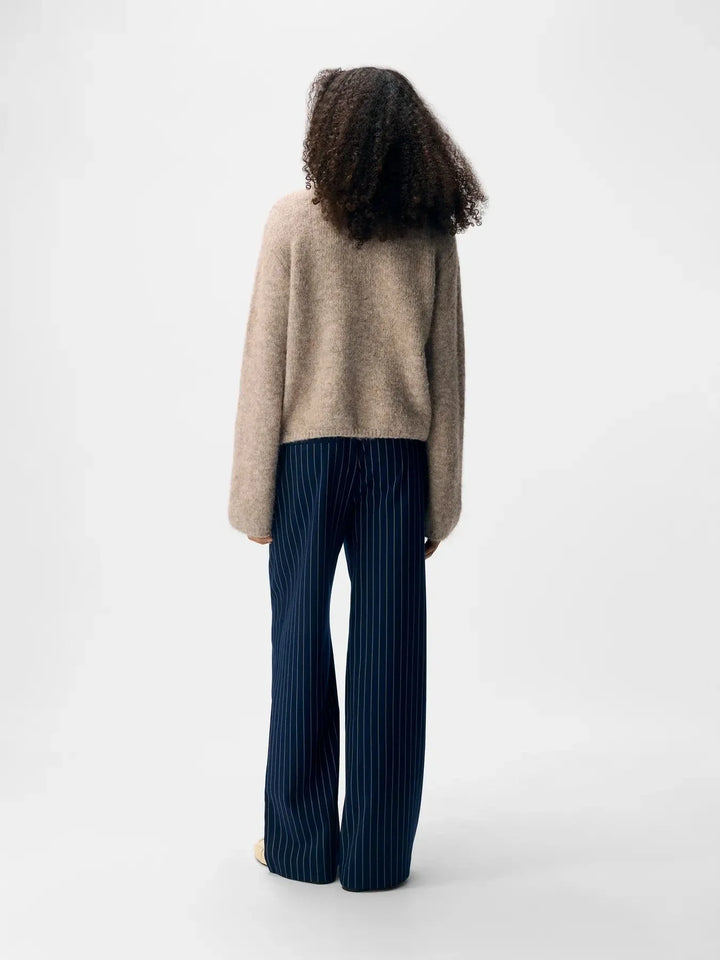 Object - Objsaggia Re L/S Knit Cardigan - 4854325 Humus Melange Cardigans 