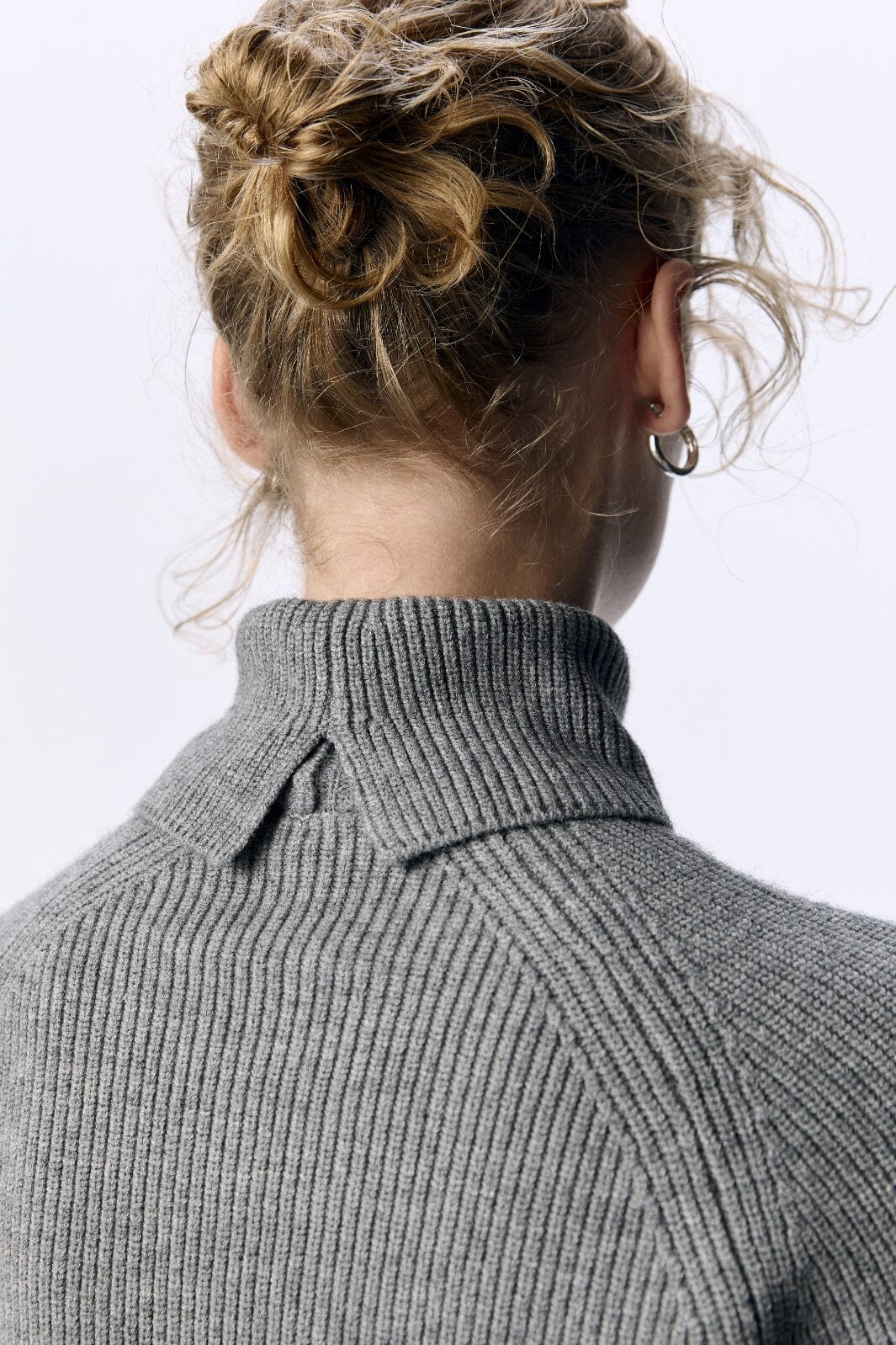 Object - Objviola Ls Lo Rollneck Knit - 4789500 Medium Grey Melange Strikbluser 