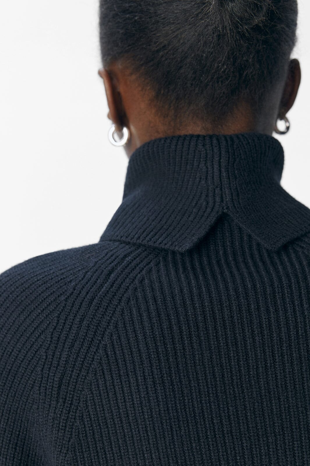 Object - Objviola Ls Lo Rollneck Knit - 4803559 Black Strikbluser 