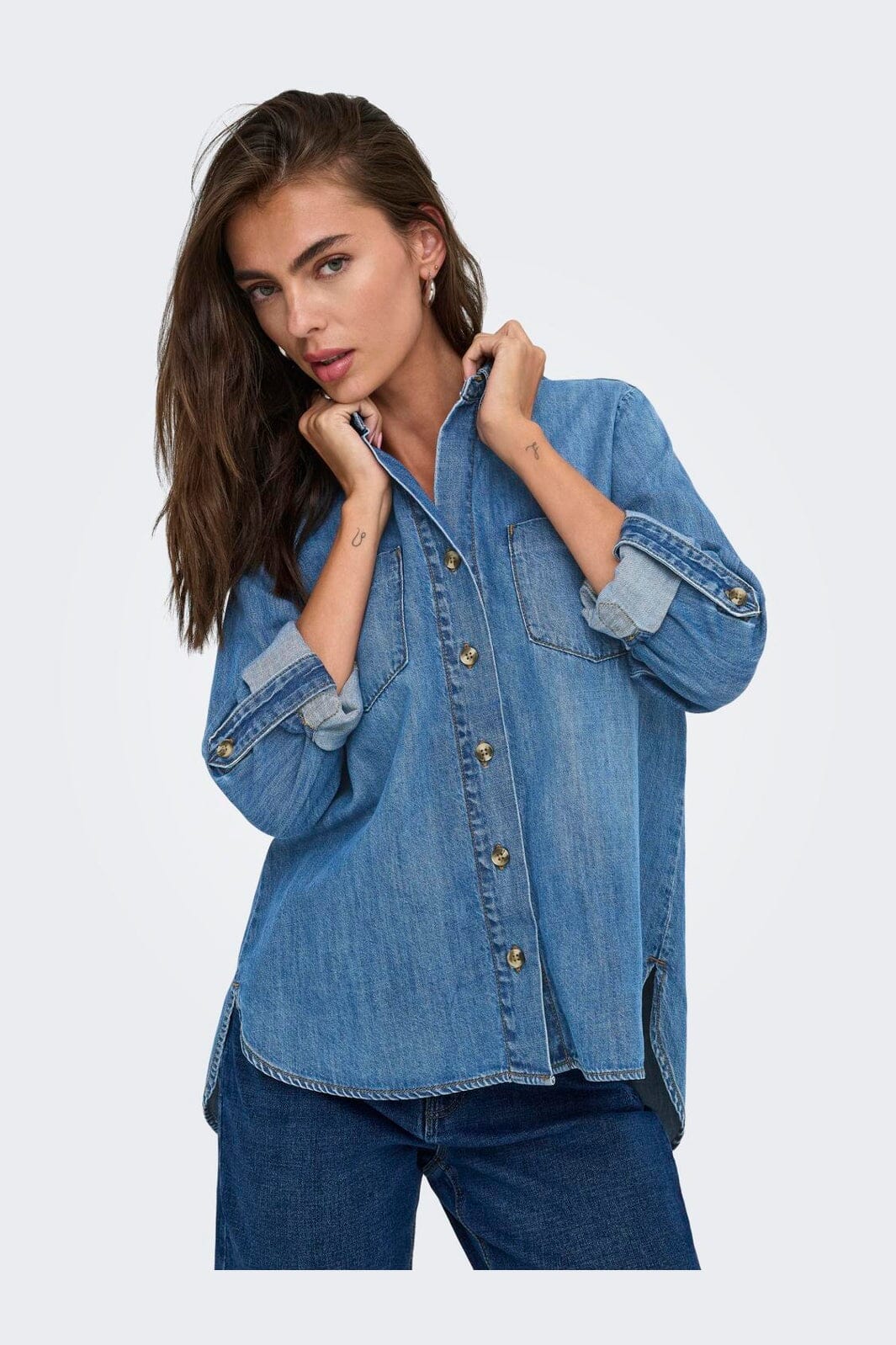 Only - Asmin Shirt L/S Akm - 4888010 Medium Blue Denim