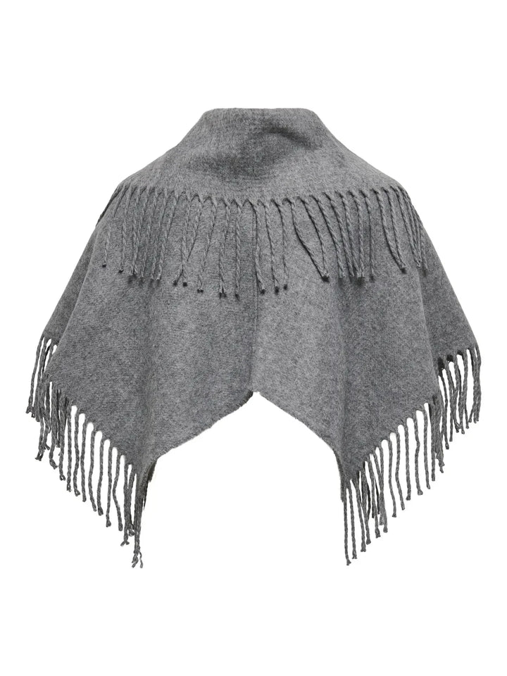 Only - Onladelle Fringe Collar Cc - 4774361 Medium Grey Melange Halstørklæder 