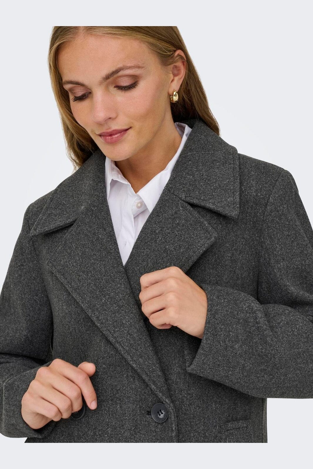 Only - Onladina Long Coat Cc - 4852110 Dark Grey Melange