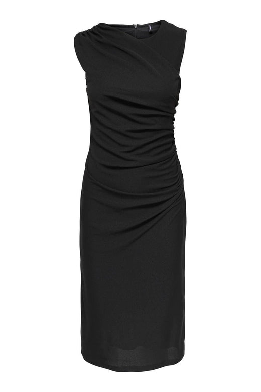 Only - Onlamber S/L Ruching Midi Dress - 5120536 Black Kjoler 