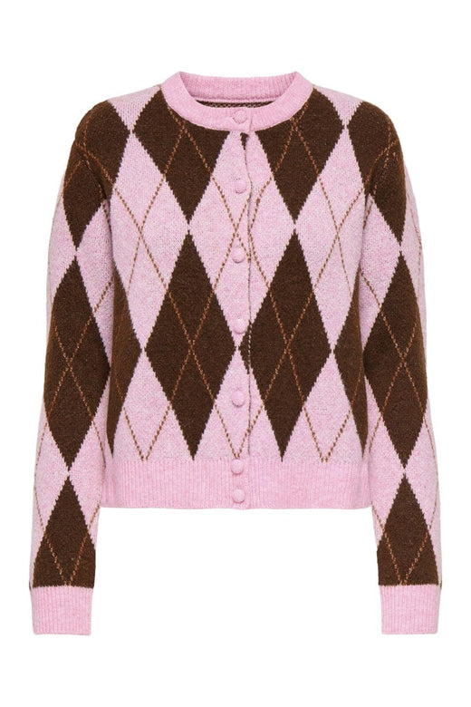Only - Onlannika Life Ls O-Neck Cardi Knt - 5011508 Sea Pink Zinfandel/Gingerbread/Melange