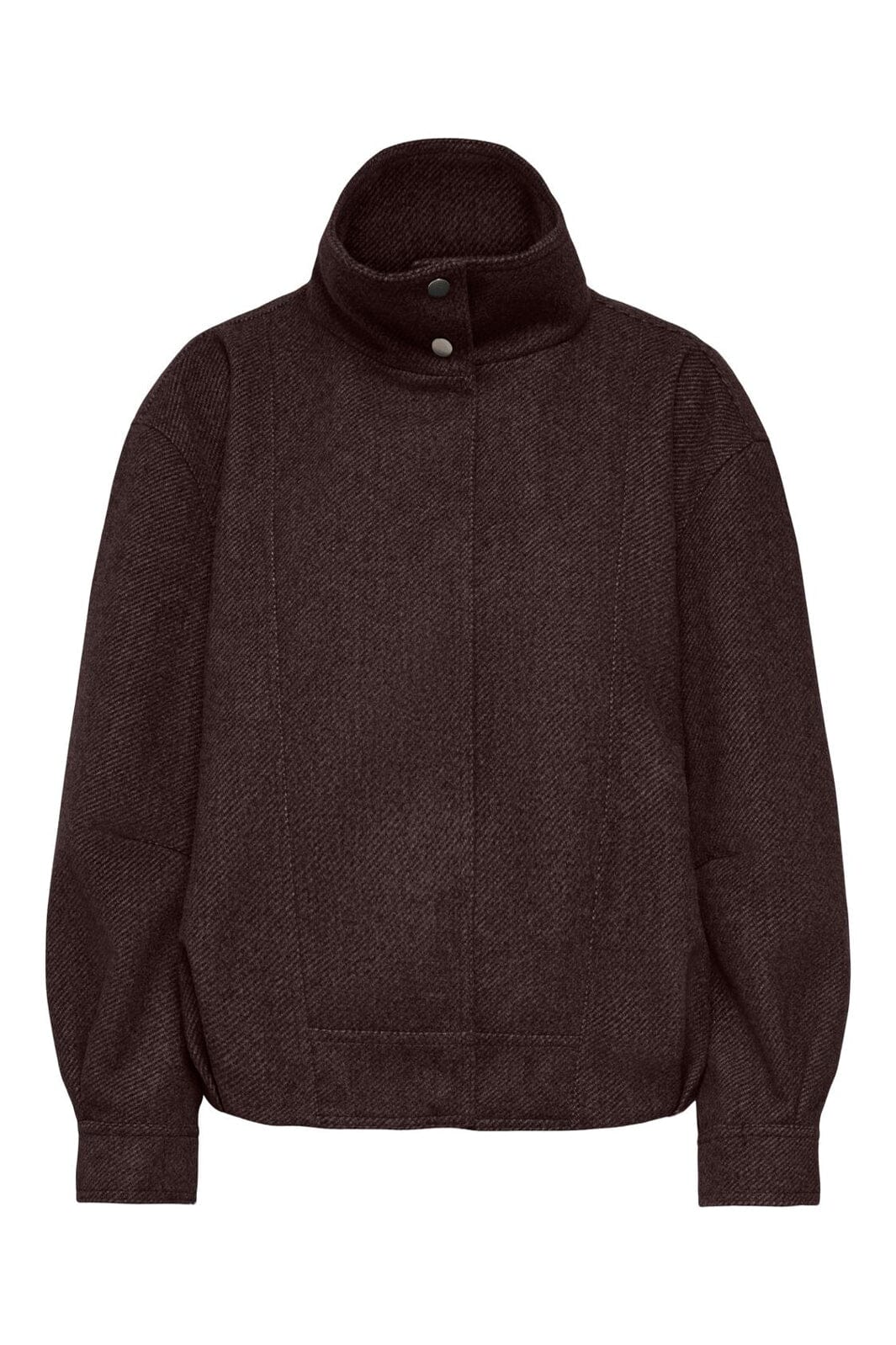 Only - Onlasta High Collar Bomber Jacket - 5136400 Chocolate Torte Melange