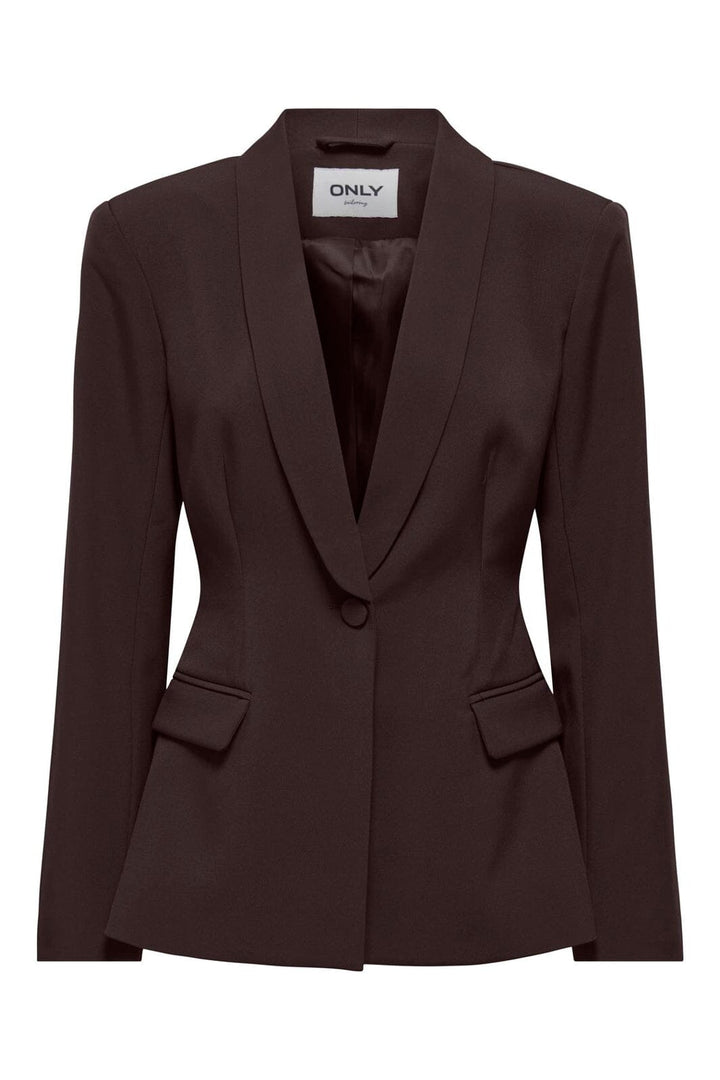 Only - Onlastrid L/S Sculpture Blazer Cc Tlr - 5100662 Chocolate Torte