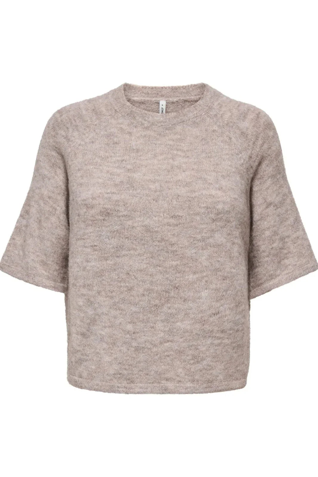 Only - Onlazu 2/4 Raglan O-Neck Knt - 4895122 String Melange Strikbluser 
