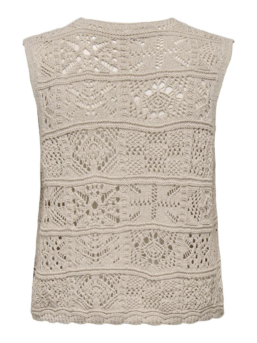 Only - Onlbeach Life Sl Tie Vest Knt - 4746891 Pumice Stone