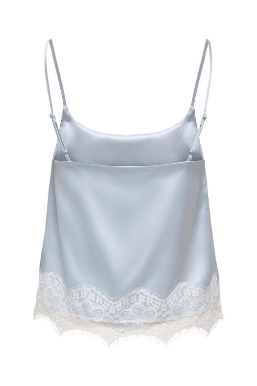 Only - Onlbella Satin Lace Detail Top - 5123154 Niagara Mist White Lace