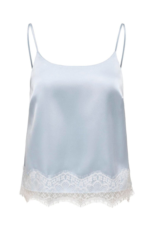 Only - Onlbella Satin Lace Detail Top - 5123154 Niagara Mist White Lace