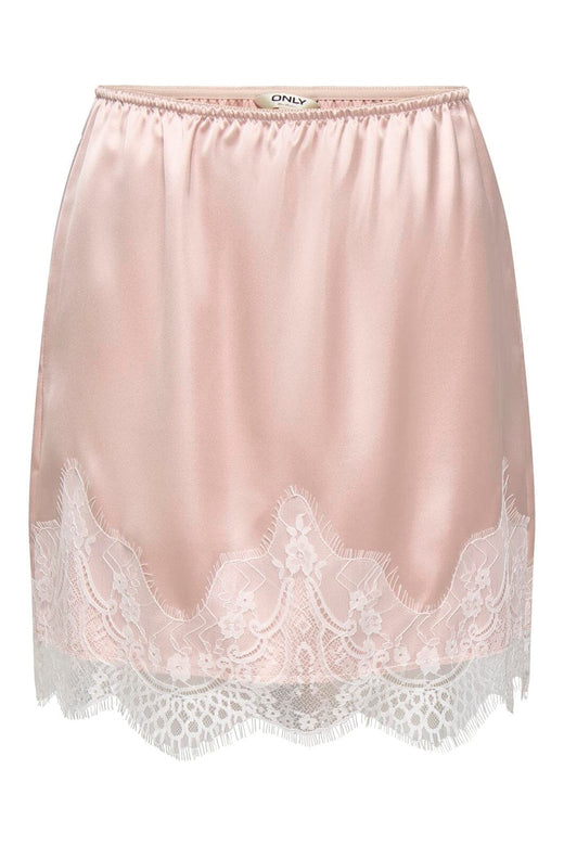 Only - Onlbella Short Satin Lace Skirt - 5128352 Lotus White Lace