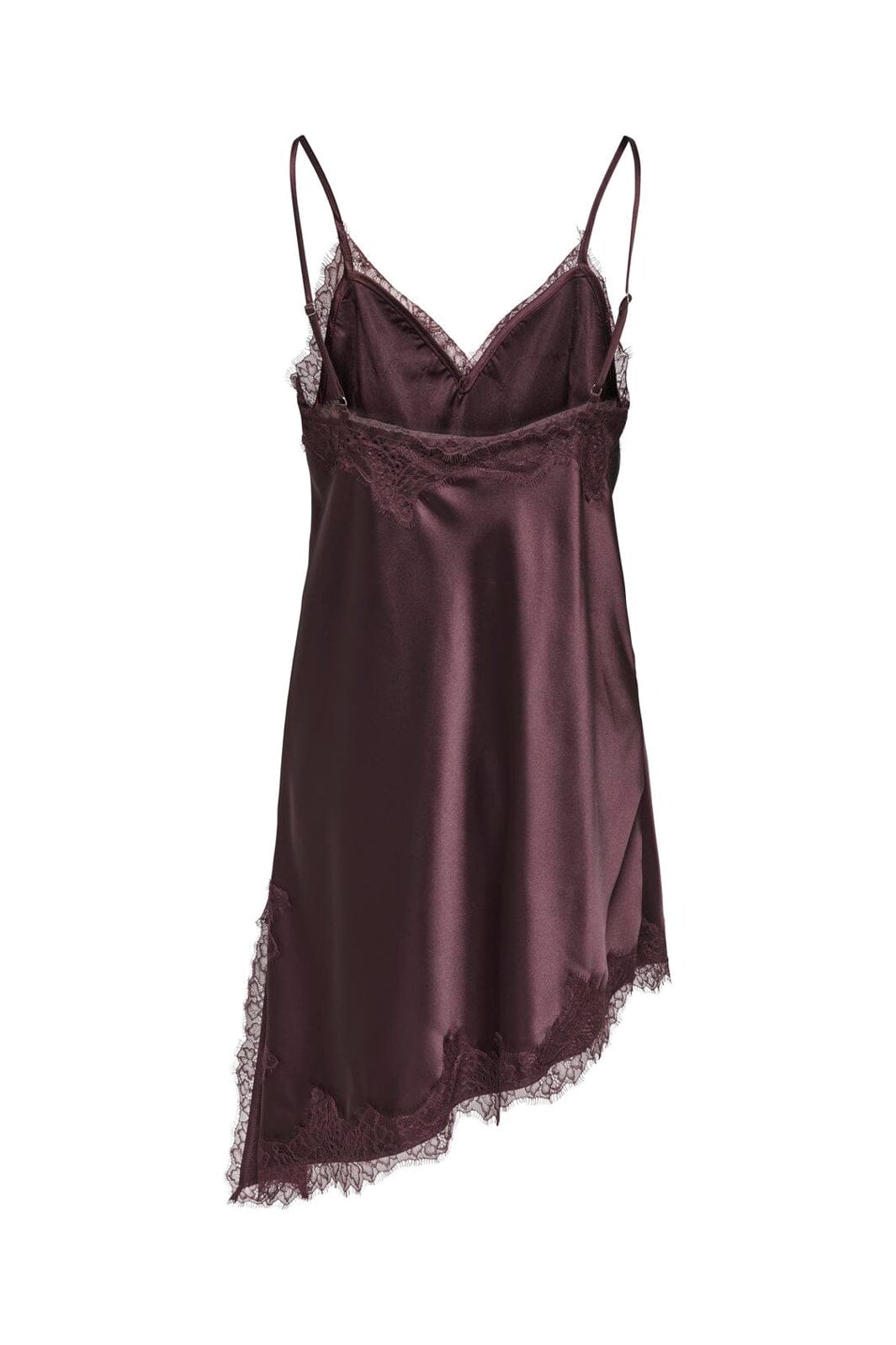 Only - Onlbella Slanted Satin Lace Dress - 5116469 Chocolate Torte Dtm Lace