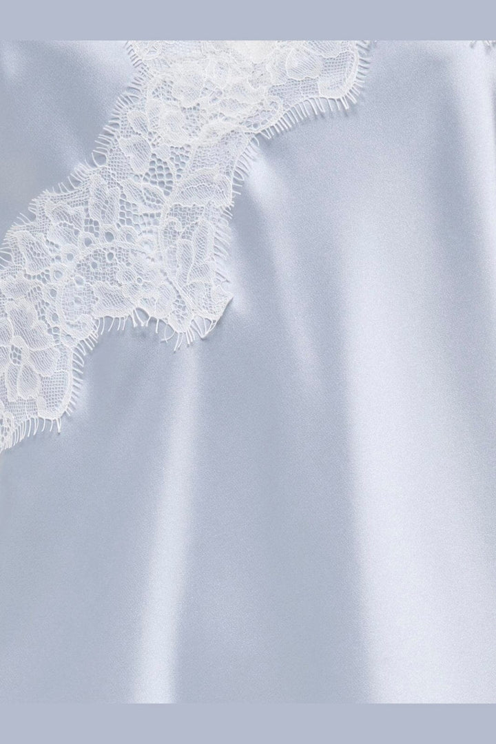 Only - Onlbella Slanted Satin Lace Dress - 5121485 Niagara Mist White Lace