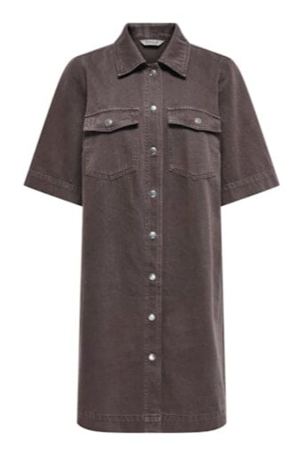 Only - Onlbelle-Silla S/S Button Dress - 4839775 Seal Brown Kjoler 