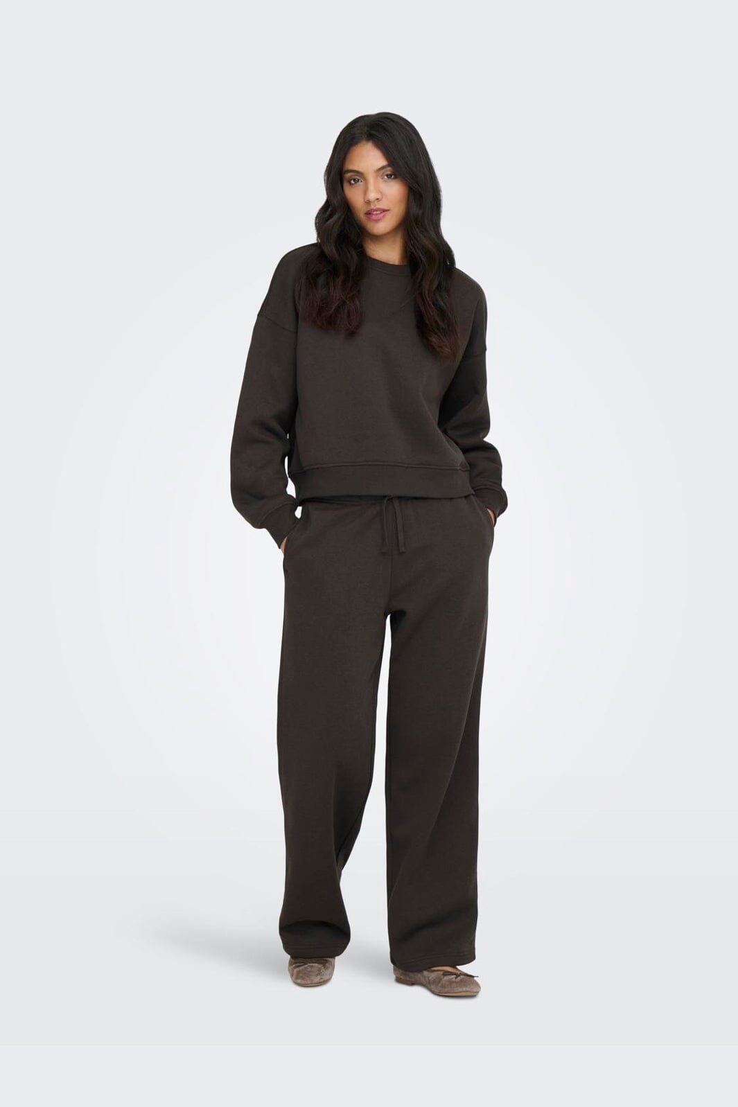 Only - Onlbest Straight Pant Swt - 4807803 Chocolate Torte