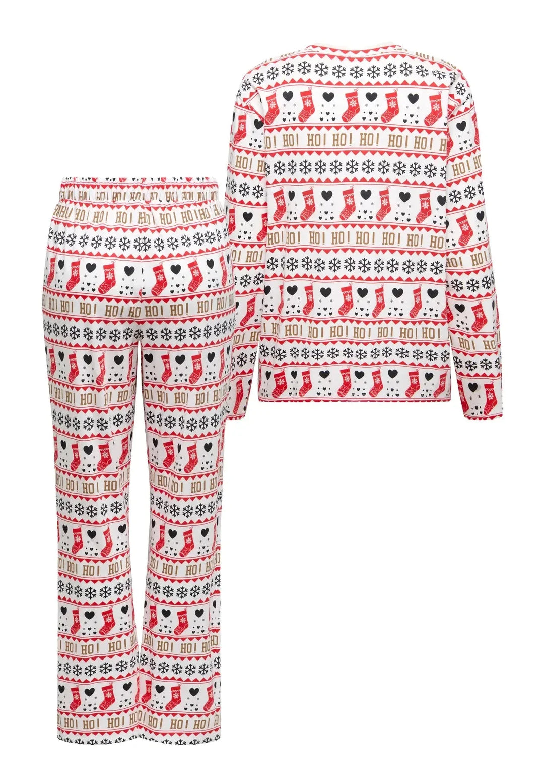 Only - Onlblanca L/S Nightwear Secs - 4917790 Cloud Dancer Ho Ho Ho Nattøj 