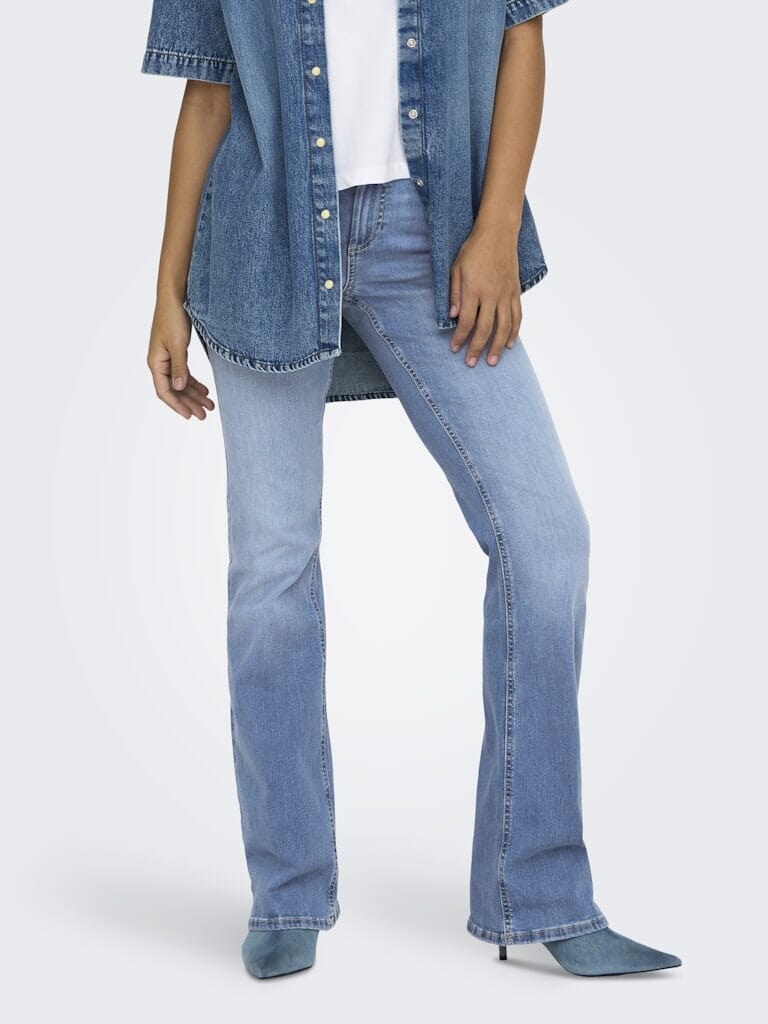 Only - Onlblush Back Pock Fla Tai222 Dnmnoos - 4665682 Medium Blue Denim Jeans 