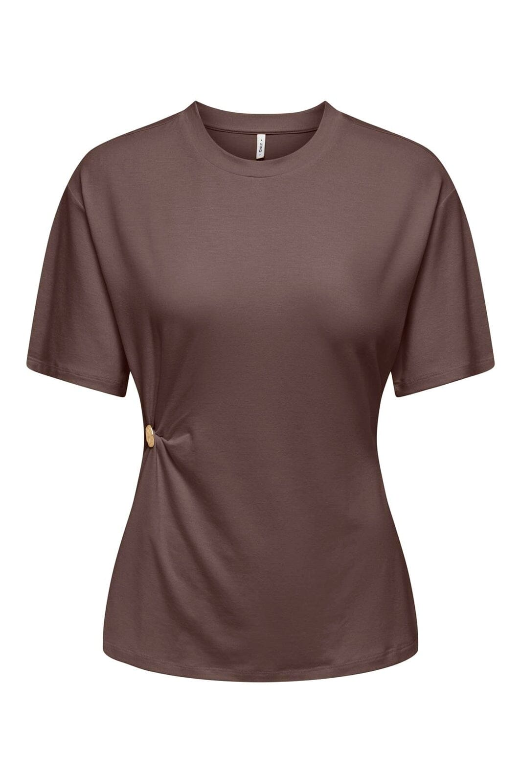 Only - Onlceline S/S Button Top Ff - 5081360 Chocolate Martini Light Gold Button