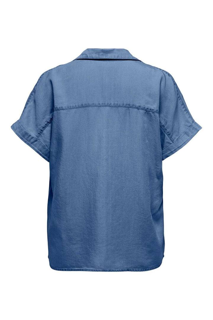 Only - Onlcharis Life Cap Sleeve Shirt Cc - 4977051 Medium Blue Denim
